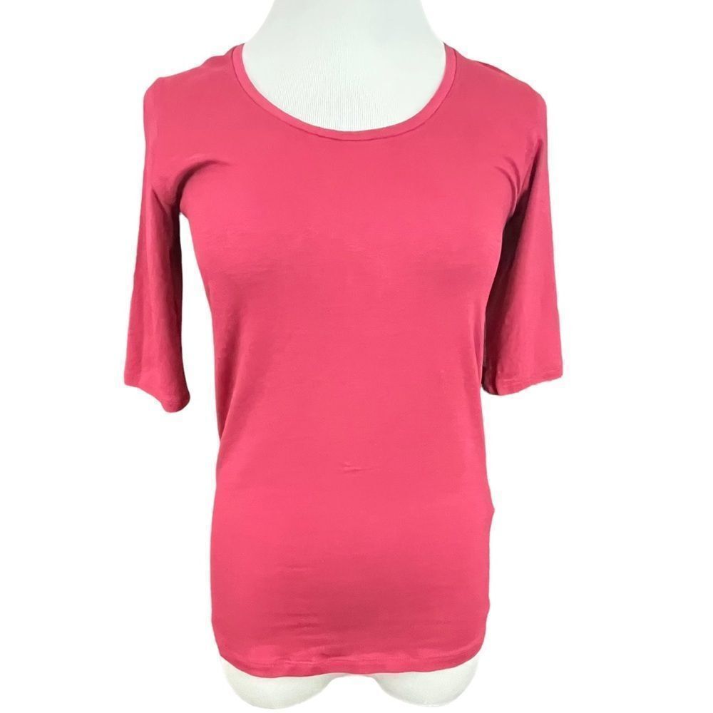 Majestic Filatures Pink Soft Touch Boatneck Deluxe Tee Shirt 3 /M